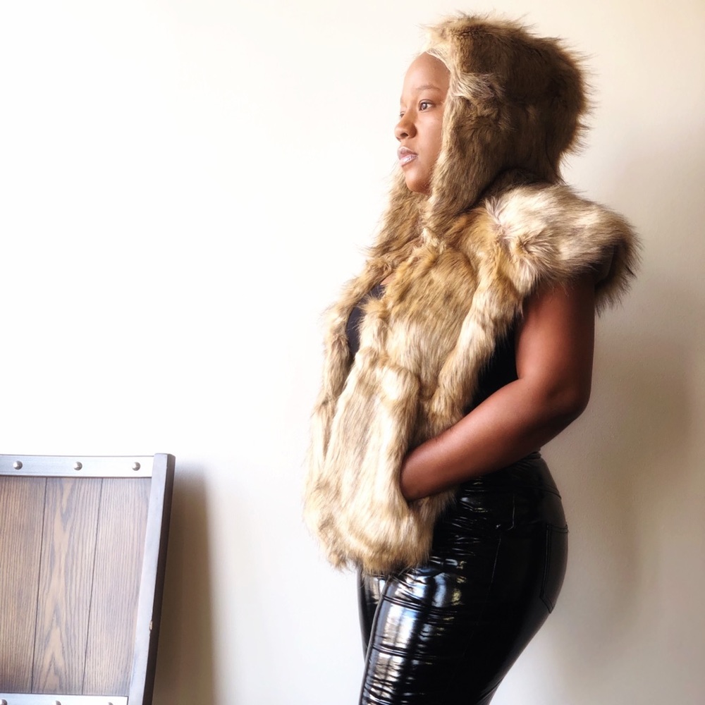 Faux Fur Hoodie Vest